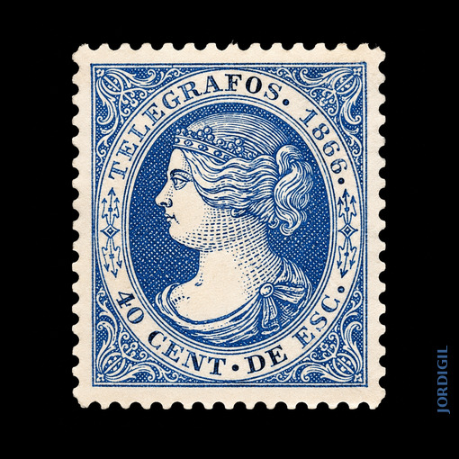 Telegrafos España · Edifil 14 · 1866 · 20 €
