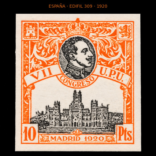 España · Edifil 309 SIN DENTAR · 1920 · 20 €