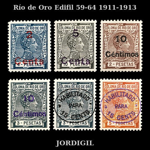 Rio de Oro · 1911-1913 · Edifil 59-64 · 95 €