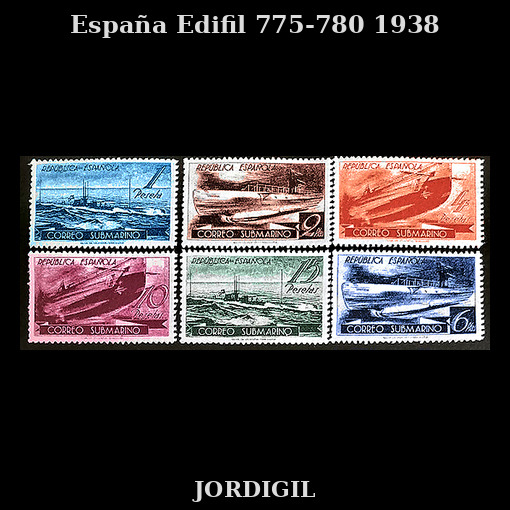 Edifil 775-780 Correo Submarino serie completa España 1938 · 55 €