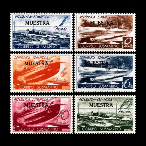 Edifil 775-780 Correo Submarino "Muestra" serie completa España 1938 · 55 €