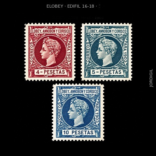 Elobey · 1905 · Edifil 16-17-18 · 115 €