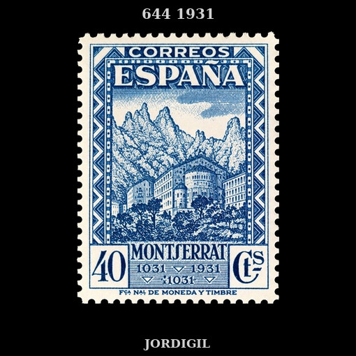 España IX Centenario Fundacion Monasterio de Montserrat · 1931 · Edifil 644 · 15 €