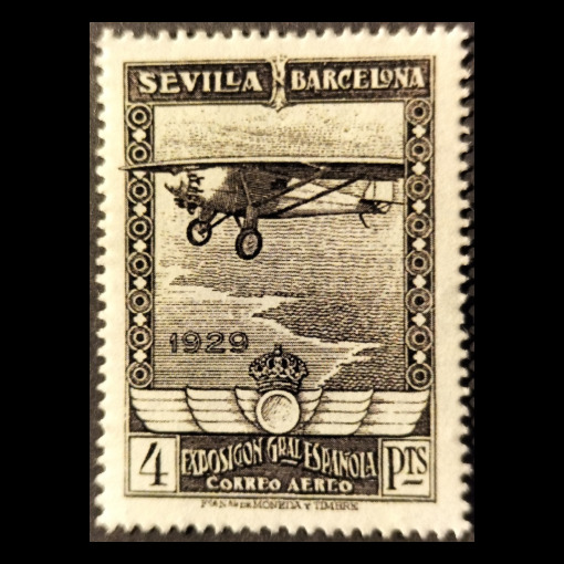 Pro Exposiciones de sevilla y Barcelona correo Aereo valor clave España · 1929 · Edifil 453 · 15 €
