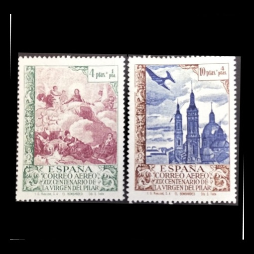 XIX Centenario de la venida de la Virgen del Pilar a Zaragoza · 1940 · Edifil 912-913 · 35 €