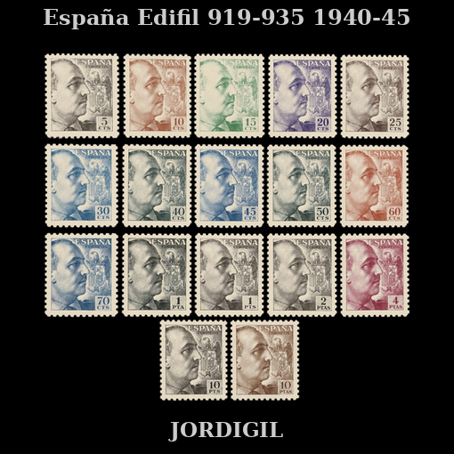 España · 1940 · Edifil 919-935-45 · 70 €
