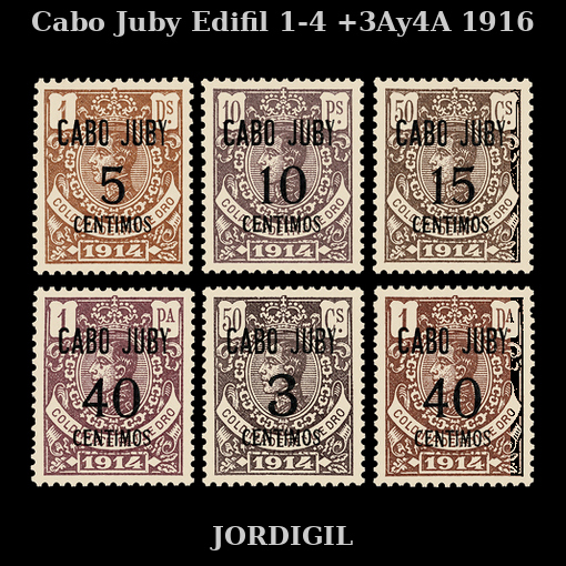 Cabo Juby · Edifil 1-4+3A+4A · 95 €